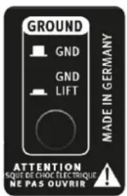 GROUND GND GND LIFT MADE IN GERMANY ATTENTION SQUE DE CHOÉ ELECTRIQUE NE PAS OUvrir
