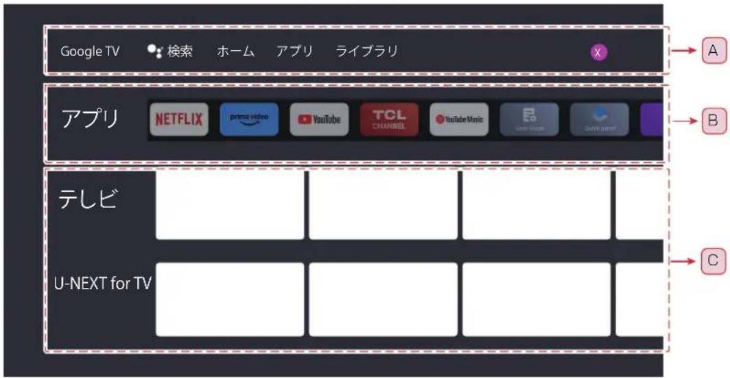 TCL 85C755 - リモコンでを押すとスマートテレビのホームページを表示します。 - 1