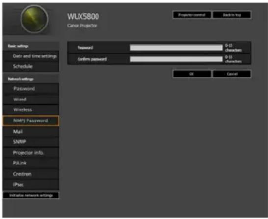 CANON XEED WUX6700 - Einstellungen für Netzwerk Multiprojektion eingeben [NMPJ Password] - 1