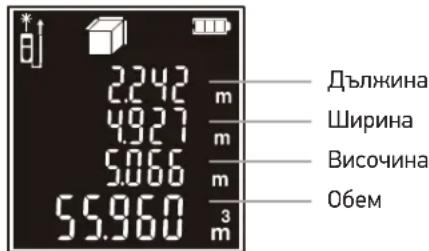 2.242 m Дължина 4.927 m Ширина 5.066 m Височина 55.960 m 3 Обем