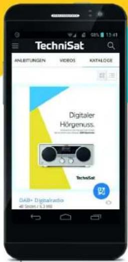 TechniSat ANLEITUNGEN VIDEOS KATALOGE Digitaler Hörgenuss. TechniSat DAB+ Digitalradio 40 Steen / E3 W6