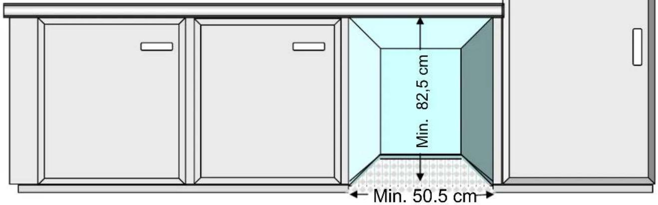 Min. 82,5 cm Min. 50.5 cm