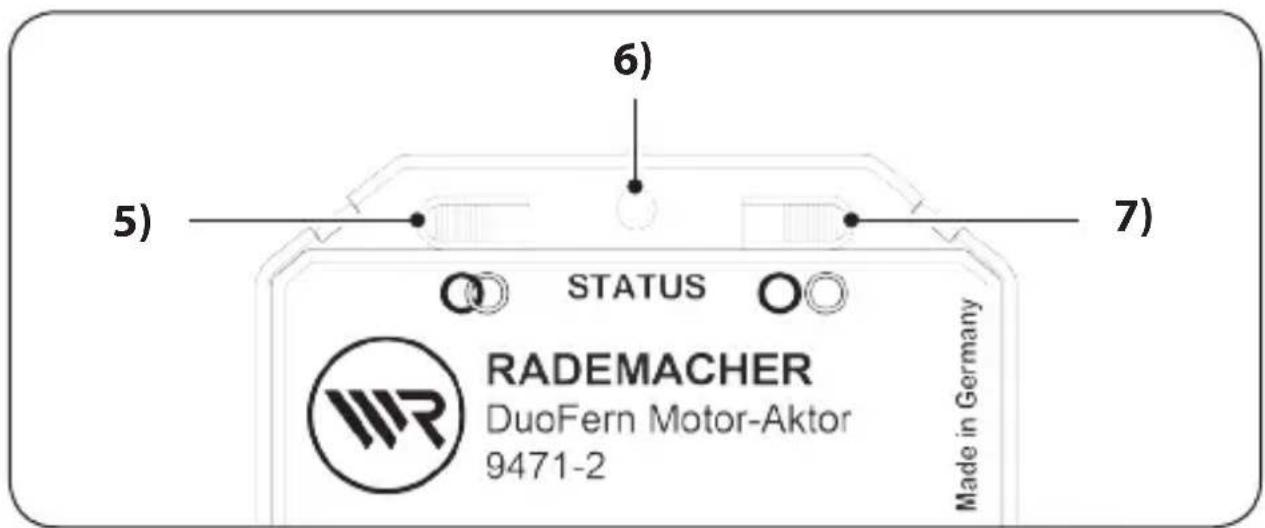 6) 5) STATUS 7) RADEMACHER DuoFern Motor-Aktor 9471-2 Made in Germany