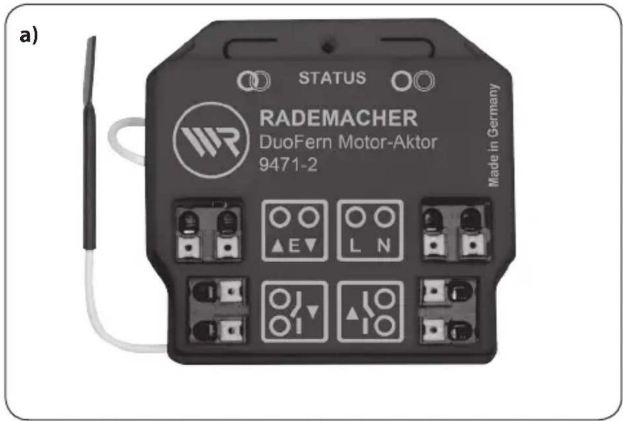 a) STATUS RADEMACHER DuoFern Motor-Aktor 9471-2 Made in Germany