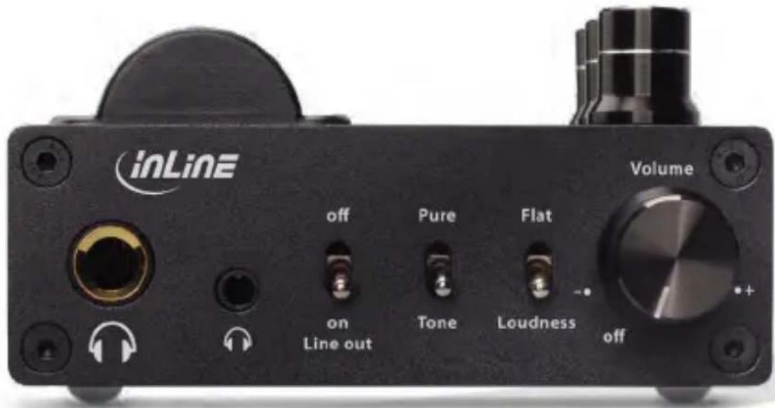 inLine off Pure Flat on Line out Tone Loudness Volume off