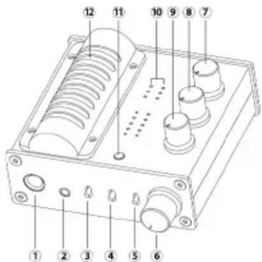 Technical diagram of an electronic device with numbered components for identification