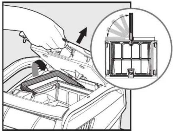 MAYTRONICS Dolphin X30 - Cleaning after use - Removing and cleaning the dual filter basket - 2