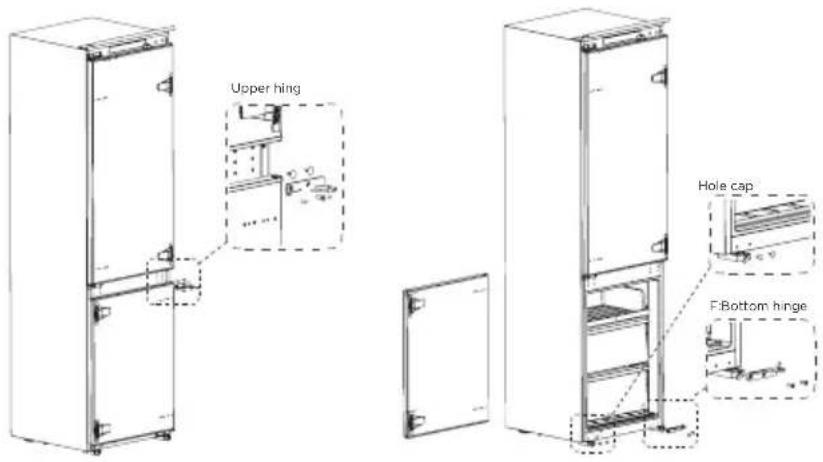 Upper hinge Hole cap F-Bottom hinge