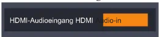 HDMI-Audioeingang HDMI Audio-in