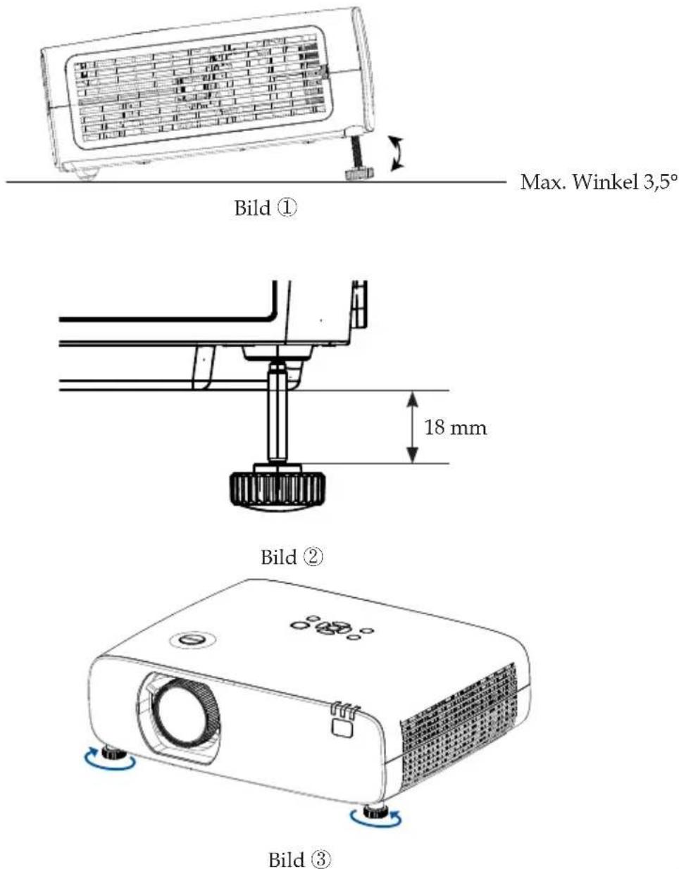 RICOH PJ WUL5A50 - Einstellen der Position des projizierten Bildes - 1