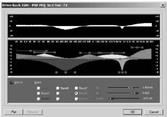 Drive Rack 2208 - PRE PFQ Inc1 Out:-72 EQ On Band1 Band2 Band3 Band4 Band5 Band6 Band7 Band8 Band9 Band10 Band11 Band12 Band13 Band14 Band15 Band16 Band17 Band18 Band19 Band20 Band21 Band22 Band23 Band24 Band25 Band26 Band27 Band28 Band29 Band30 Band31 Band32 Band33 Band34 Band35 Band36 Band37 Band38 Band39 Band40 4.89Hz 4.600 405.68 Flat Device OK Cancel