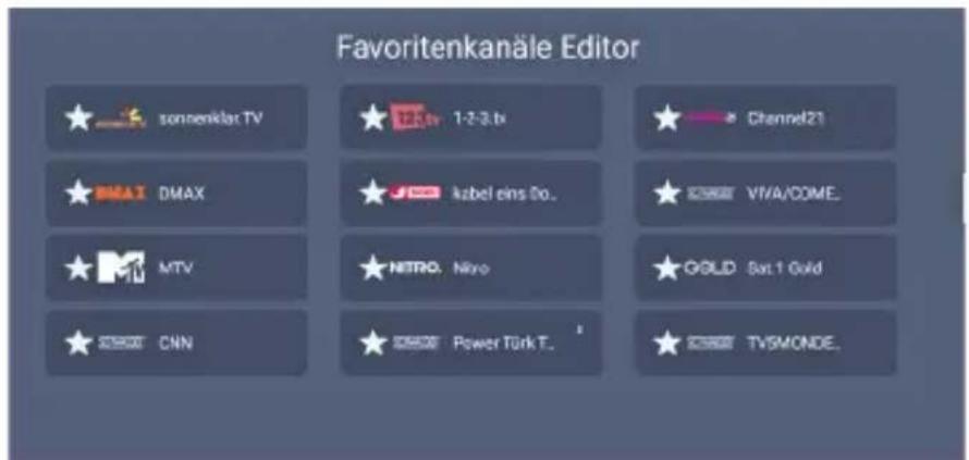 Favoritenkanäle Editor sonnenklat TV 1-3-3.tv Channel21 DMAX label eins Do. VIVA/COME. MTV NITRO. Nitro GOLD Sat 1 Gold CNN Power Türk T. TV5MONDE.