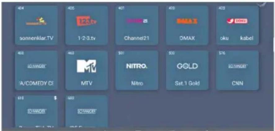 404 sonnenklar.TV 405 1-2-3.tv 401 Channel21 409 DMAX 403 oku kabel 408 GNDWOR A/COMEDY CE 463 MTV 501 NITRO. Nitro 502 GOLD Sat.1 Gold $76 SCHWOR CNN 615 STRAWOR STRAWOR