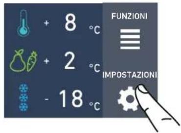 + 8 °C + 2 °C - 18 °C FUNZIONI ≡ IMPOSTAZIONI