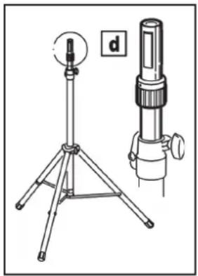 2. MONTAGE, AUFSTELLUNG und ABMESSUNGEN Ø 35-36,5 98 1162 mm (Packmaß) 2.1 2.2 2.2
