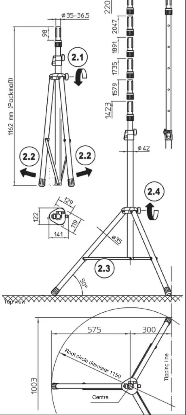 K&M 21476 - ASSEMBLY, DIMENSIONS - 2