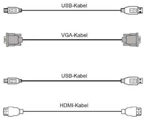 USB-Kabel VGA-Kabel USB-Kabel HDMI-Kabel