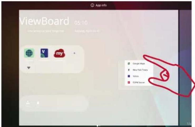 VIEWSONIC IFP6532-2 - So fügen Sie dem vLauncher-Willkommensbildschirm ein Widget hinzu: - 2