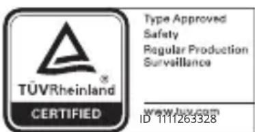 TÜVRheinland® CERTIFIED Type Approved Safety Regular Production Surveillance www.tux.com ID 1111263328