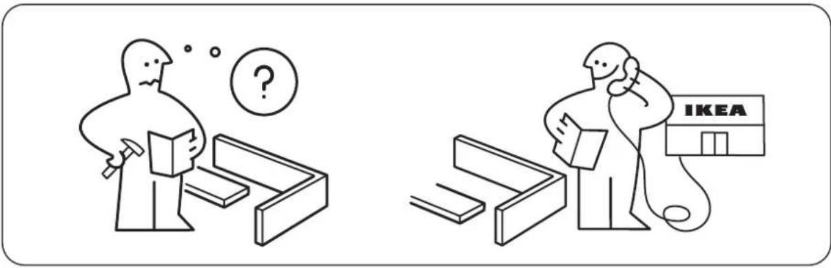 Illustration showing two scenes: one with a person thinking and the other with a person holding a phone and a IKEA store, both depicting different scenes of interest or valuation.