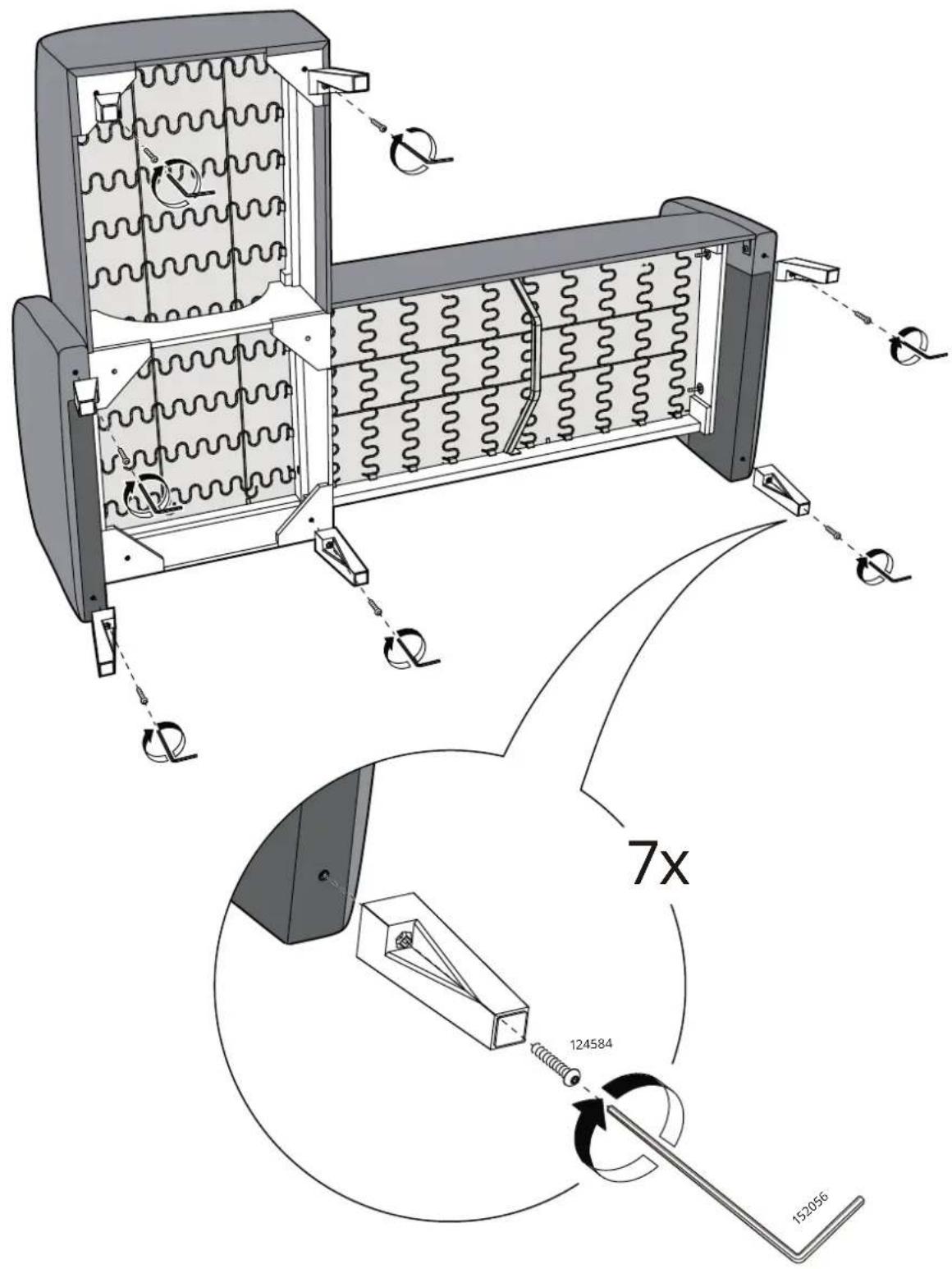 Technical diagram of a mechanical device with labeled components and motion indicators, including a 7x speed measurement setup.