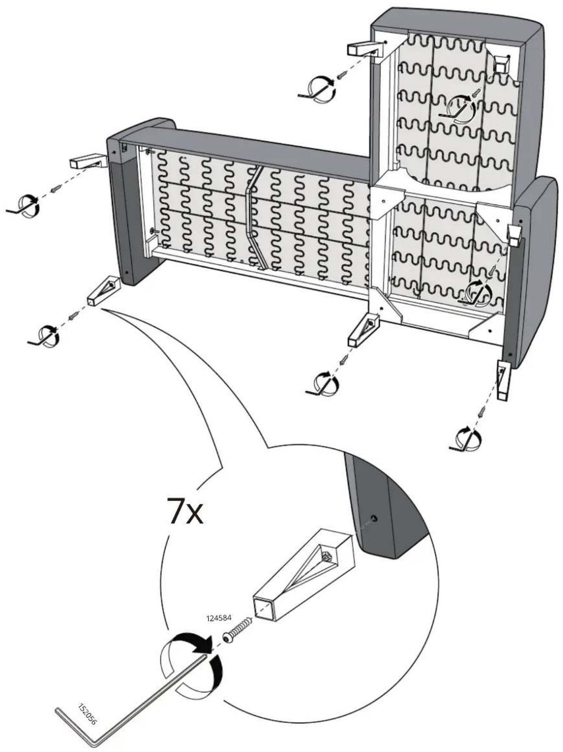 Technical diagram of a mechanical device with labeled components and motion indicators, including a 7x speed measurement setup.