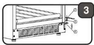 Technical diagram of a heat exchanger or cooling unit with numbered components and directional arrows indicating flow or movement.