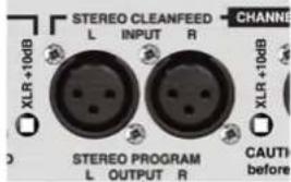 STEREO CLEANFEED L INPUT R XLR +10dB STEREO PROGRAM L OUTPUT R CHANNEL XLR +10dB CAUTI before