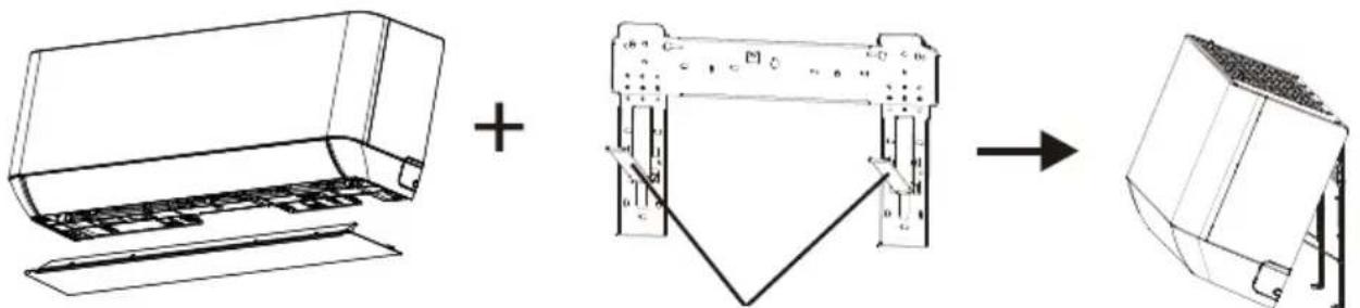 Toyotomi TYN/TYG-24R32 - A volte, se i tubi del refrigerante erano già incorporati nel muro, o se si desidera collegare i tubi e i cavi al muro, procedere come segue: - 1