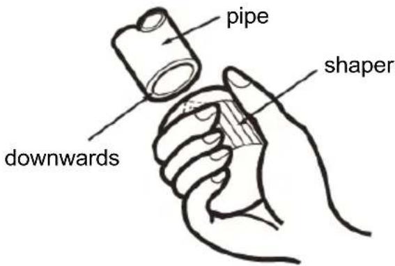 pipe shaper downwards