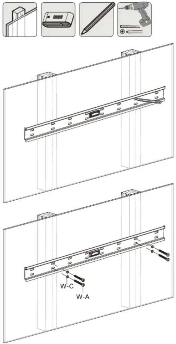 Schwaiger LWH3263 011 - MONTAGE AN WAND MIT HOLZPFOSTEN: - 1