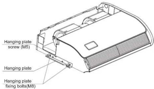 Hanging plate screw (M5) Hanging plate Hanging plate fixing bolts(M8)