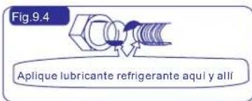 Fig 9.4 Aplique lubricante refrigerante aquí y alli