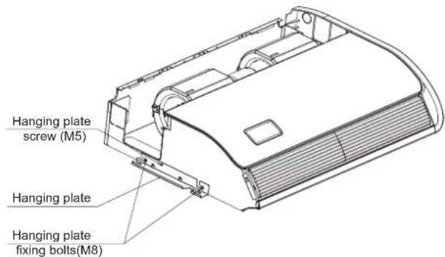 Hanging plate screw (M5) Hanging plate Hanging plate fixing bolts(M8)