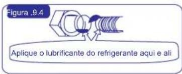 Figura .9.4 Aplique o lubrificante do refrigerante aqui e ali