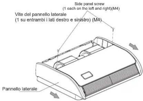 Vite del pannello laterale (1 su entrambi i lati destro e sinistro) (M4) Side panel screw (1 each on the left and right)(M4) Pannello laterale