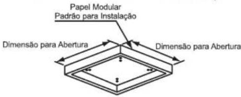 Papel Modular Padrão para Instalação Dimensão para Abertura Dimensão para Abertura