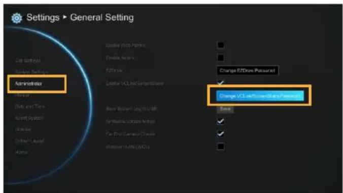Settings ▶ General Setting Administrator Delete Print Files Delete Print Add Store Delete V-Label Design/Write Change E/ZDraw Password Change V-Label Design Password Save ✓ ✓ ✓