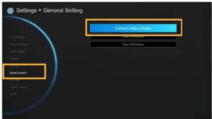 Settings ▶ General Setting Reset System Default Setting Reset Reset Settings System Settings Administration Major Reset System Reset System Reset System Reset System Reset System Reset System Reset System Reset System Reset System Reset System Reset System Reset System Reset System Reset System Reset System Reset System Reset System Reset System Reset System Reset System Reset System Reset System Reset System Reset System Reset System Reset System Reset System Reset System Reset System Reset System Reset System Reset System Reset System Reset System