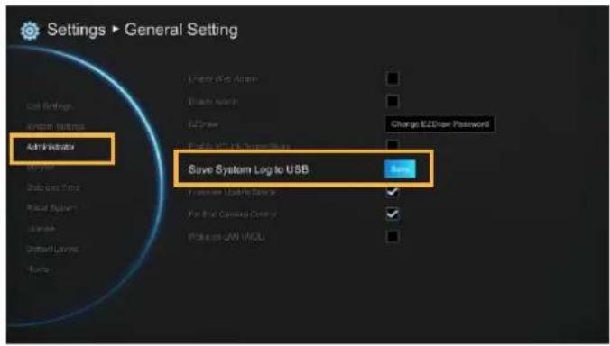 AVer EVC170 - Save System Log - 3