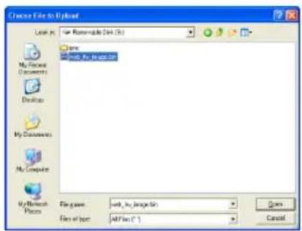 Browse File to Upload Look in: New Personal Data (D:) Open: My Documents Desktop My Documents My Computer My Network Photo File save: .mdbkey image bin Files of type: All Files (*.*) Cancel