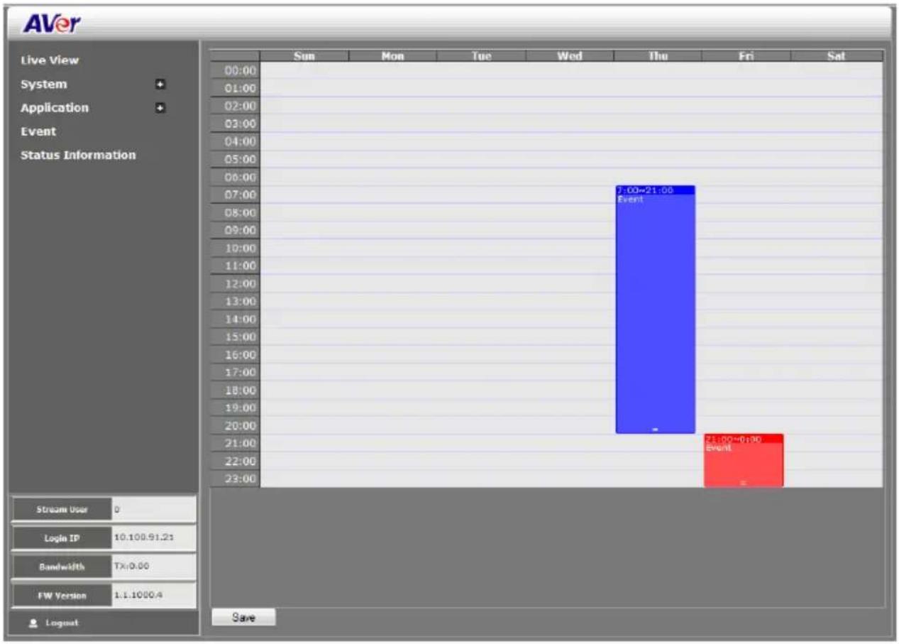 AVer FD2000 - Event Setting - 1