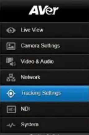 AVer Live View Camera Settings Video & Audio Network Tracking Settings NDI System