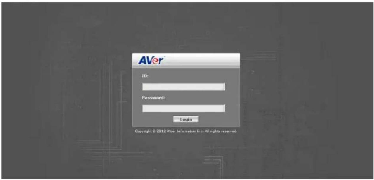 AVer ID: Password: Login Copyright © 2012 AVer Information Inc. All rights reserved.
