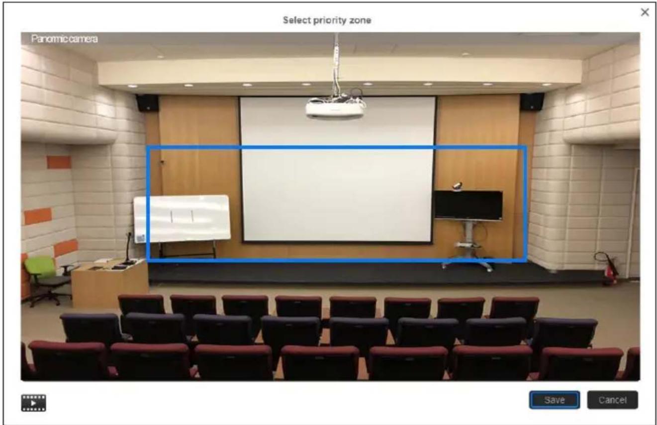 Select priority zone Panomic camera Save Cancel