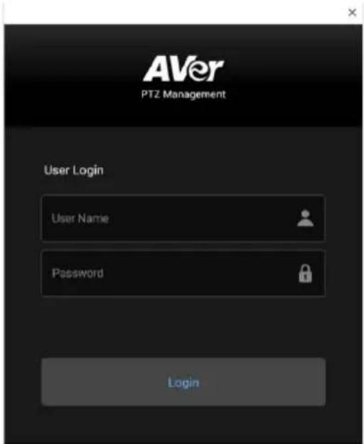 AVer PTZ Management User Login User Name Password Login