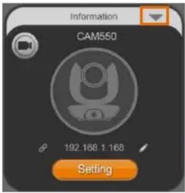 Information CAM550 192.168 1:168 Setting