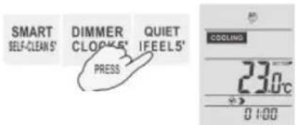 SMART SELF-CLEAN 5' DIMMER CLOPES PRESS QUIET IFEELS' COOLING 23.0°C 0 1:00