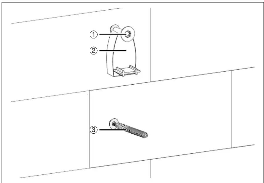 HAGER XEV1K22T2SEMCC - Montage des Kabelhalters an der Wand - 2