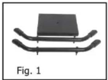 Technical illustration of a black plastic component with two curved brackets, labeled 'Fig. 1' (no text or symbols on the diagram itself)